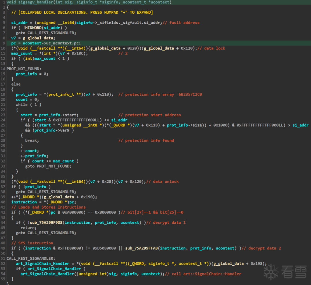 SIGSEGV信号处理函数 sigsegv_handler 主要逻辑