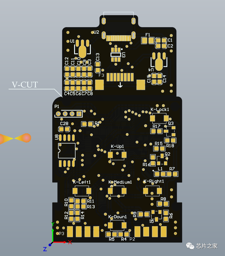 离线下载器PCB底面设计图