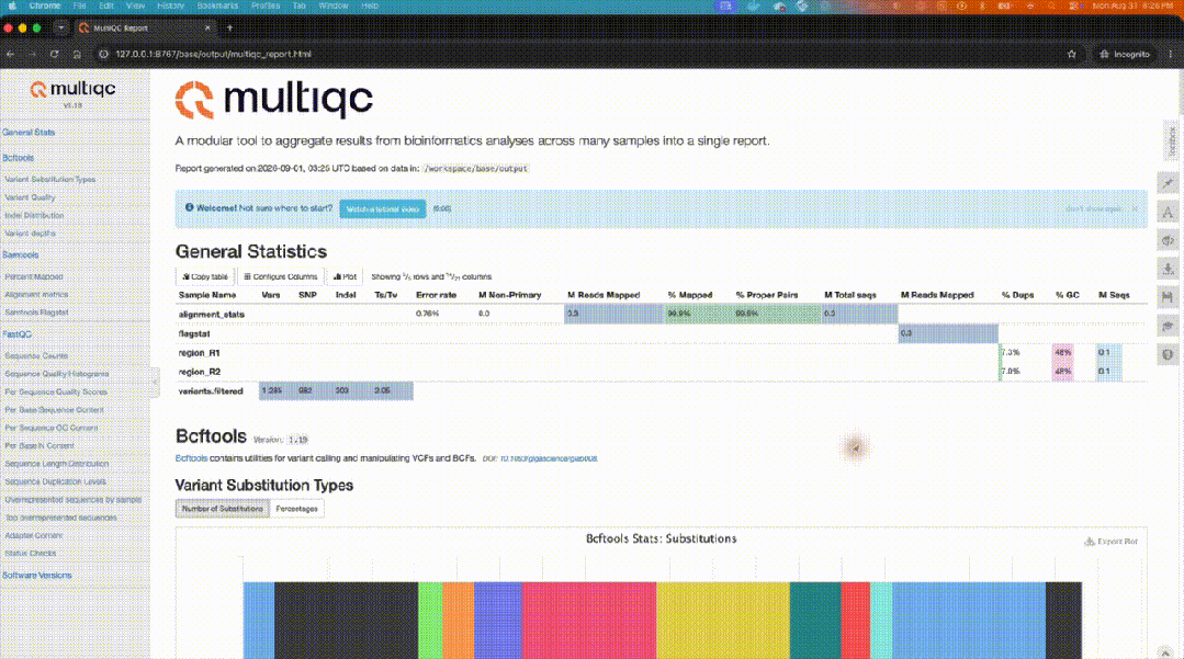 Multiqc 生物信息分析报告截图