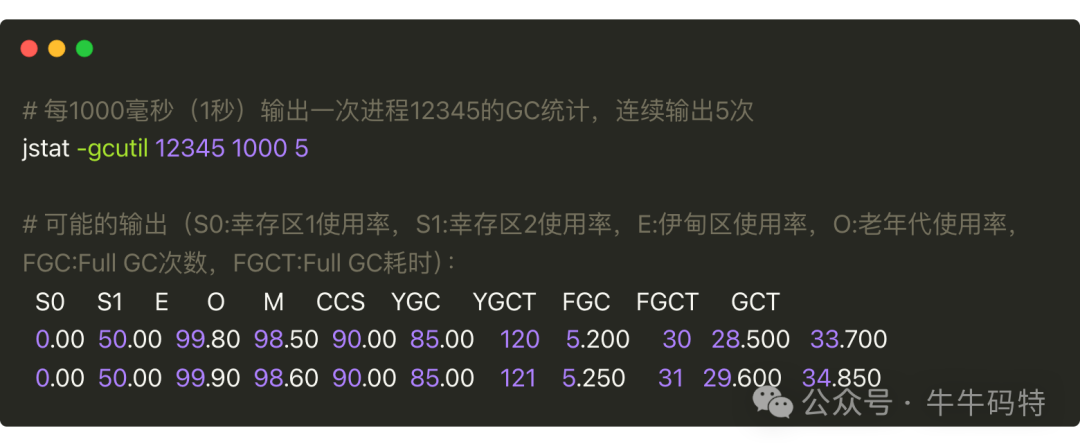 jstat监控GC频率示例
