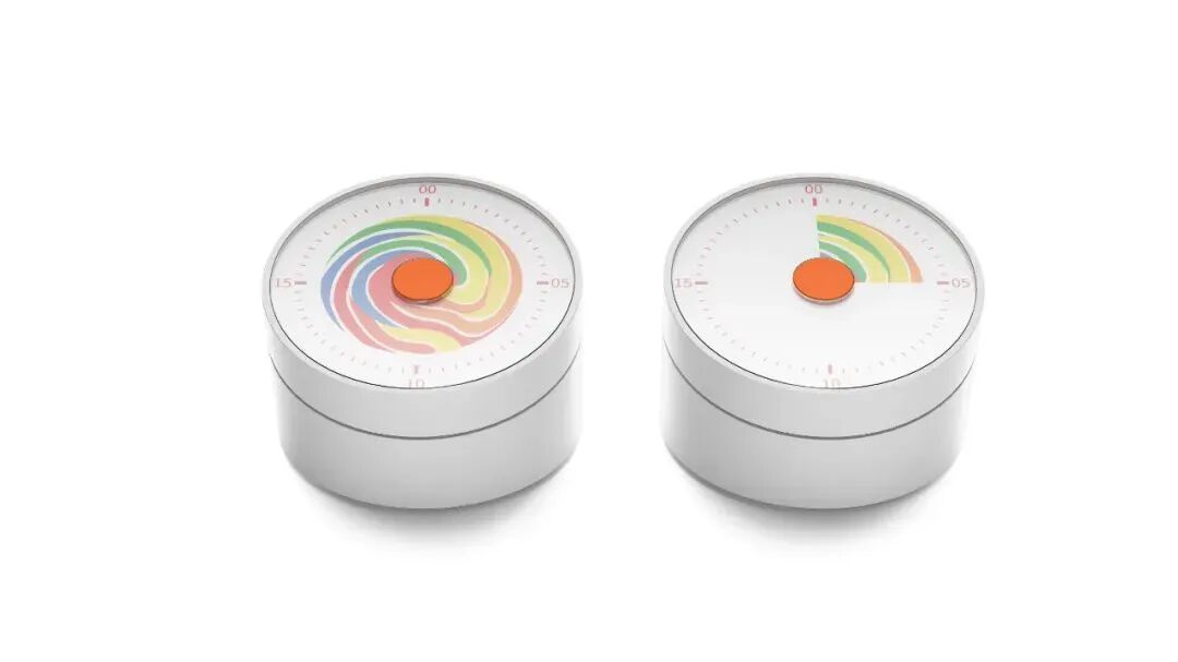 两个白色计时器展示时间流逝