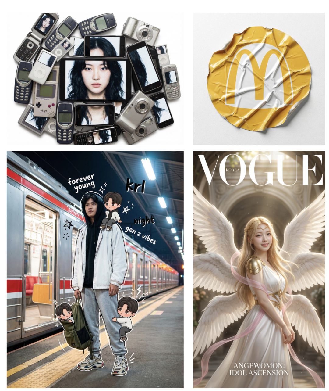 由MaxClaw生成的多种风格图像拼图