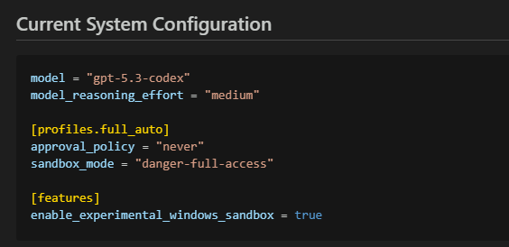 系统配置代码截图