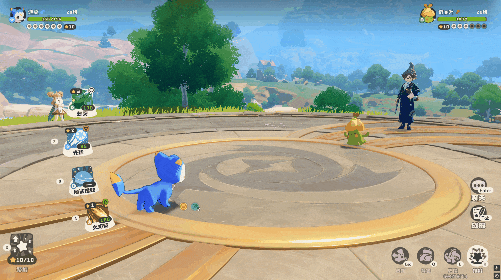 动画:游戏内精灵对战场景,展示技能释放与特效