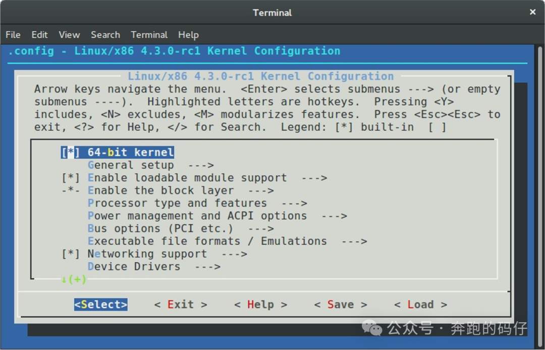 Linux 内核 menuconfig 配置界面