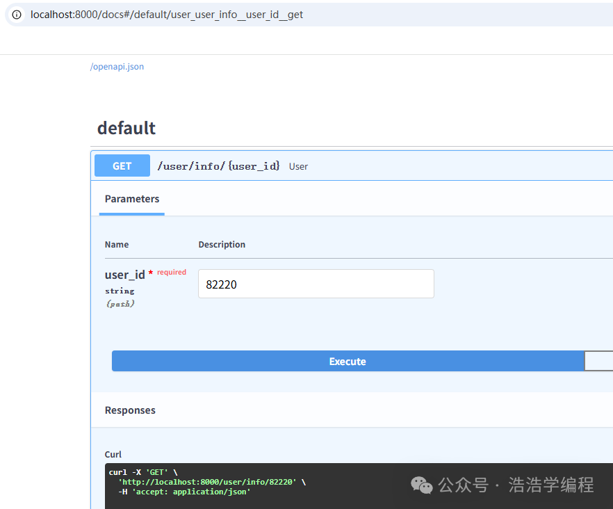 FastAPI自动生成的API文档界面