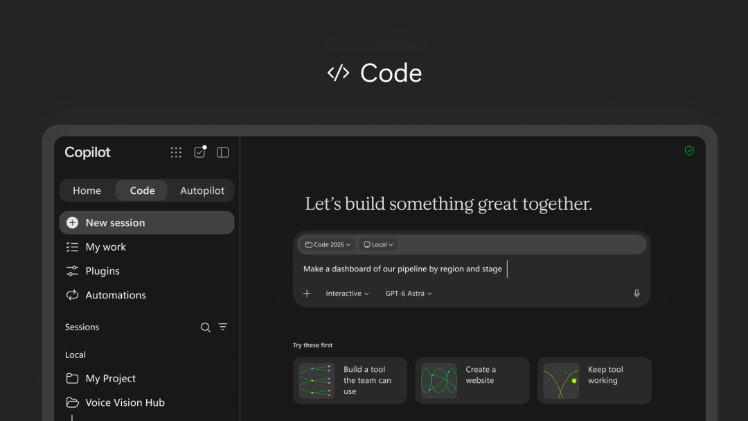Copilot Code 构建应用界面截图