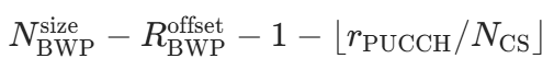 PUCCH资源序号小于8时第二跳PRB位置公式