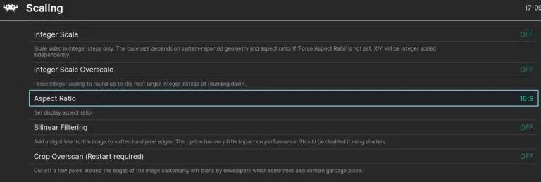 视频缩放与宽高比设置界面