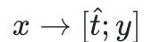 学生模型训练样本构造：x → [t̂; y]