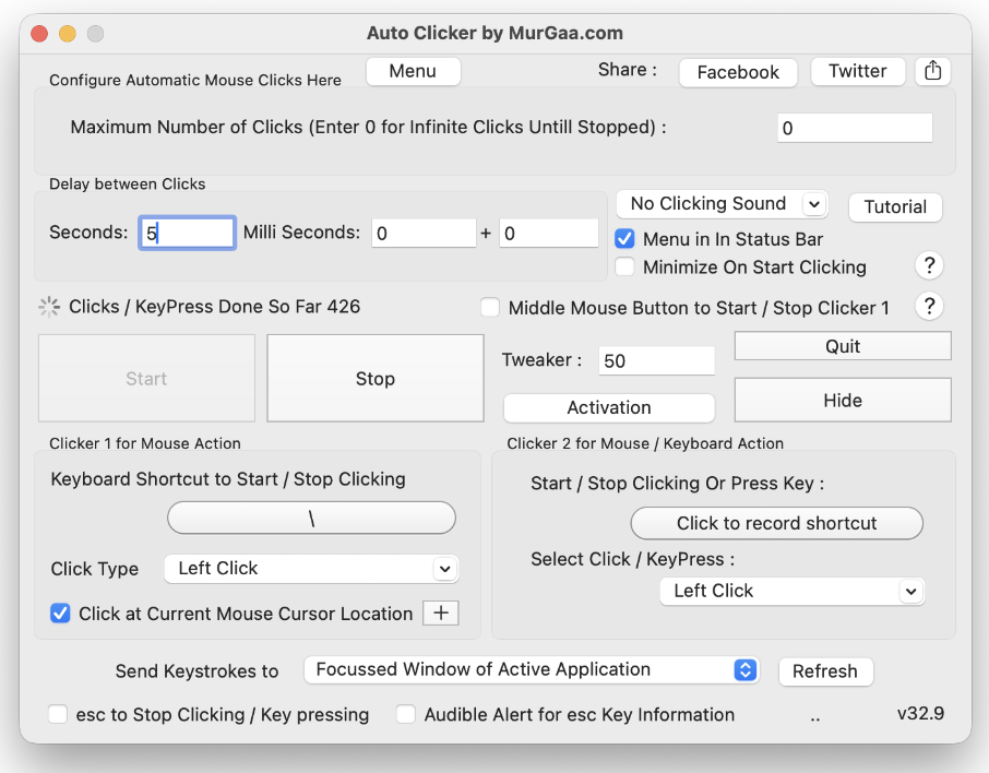 自动点击器软件设置界面