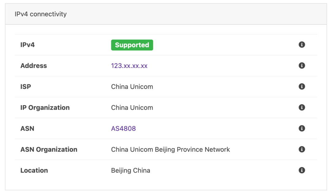 IP查询结果截图