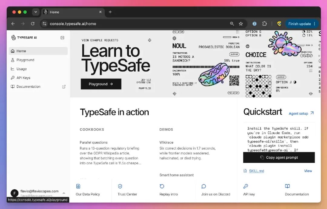 TypeSafe Playground 首页与 Quickstart