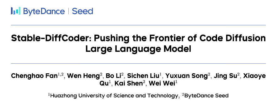 Stable-DiffCoder论文标题页