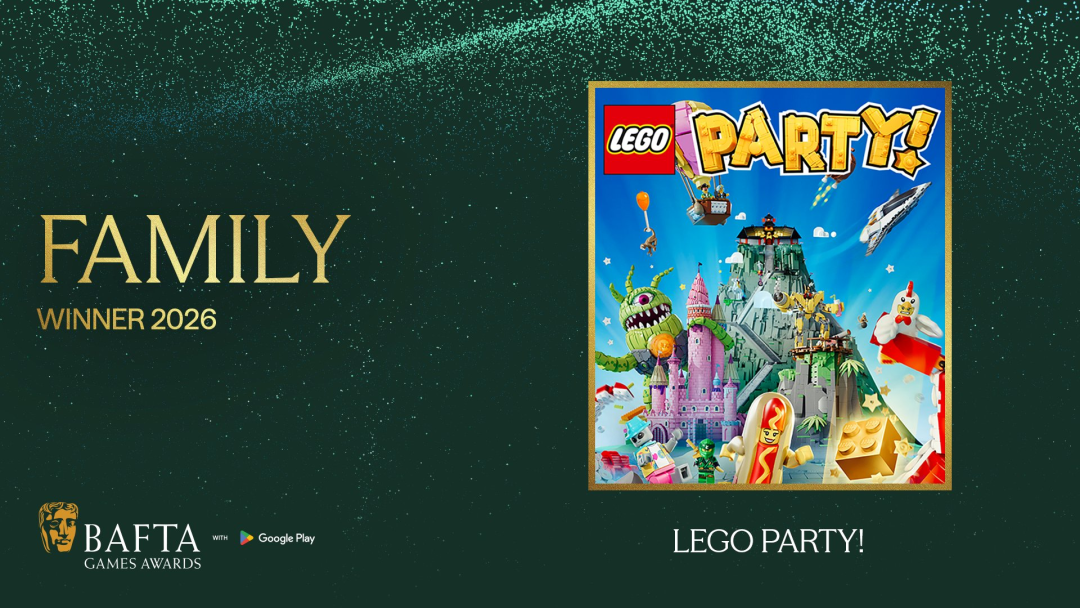 BAFTA游戏奖最佳家庭游戏获奖海报：《LEGO® Party!》