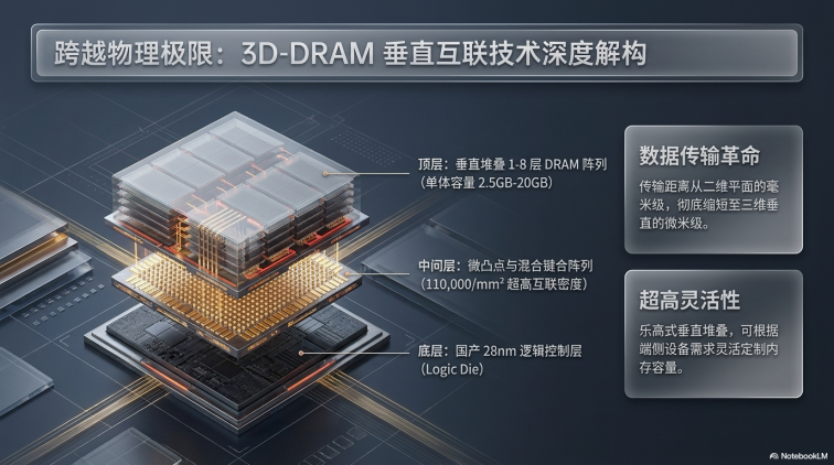 3D-DRAM垂直互联技术架构图