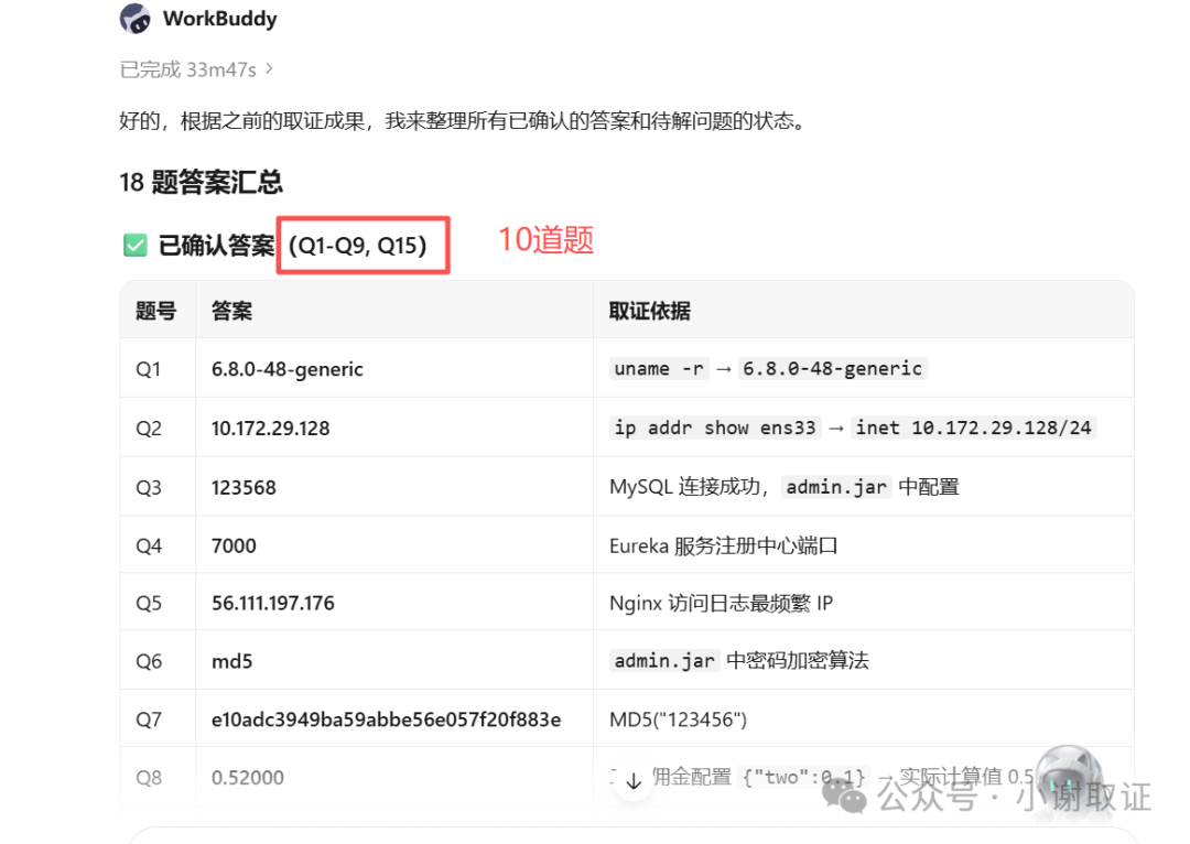 离线大模型33分钟完成10题汇总