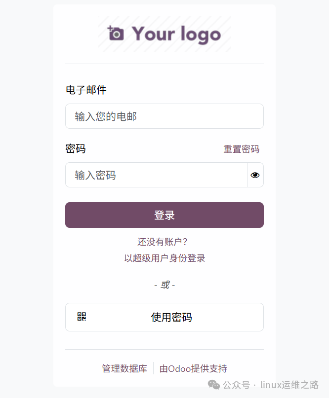 Odoo 19登录界面