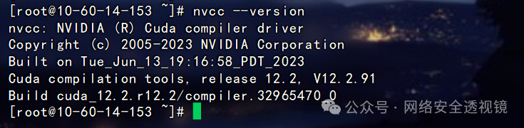 nvcc版本输出：Cuda compilation tools, release 12.2, V12.2.91