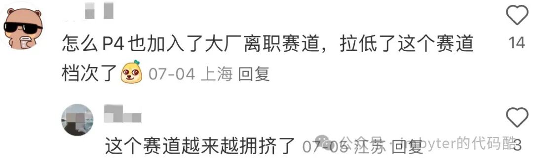 调侃P4加入离职赛道的评论