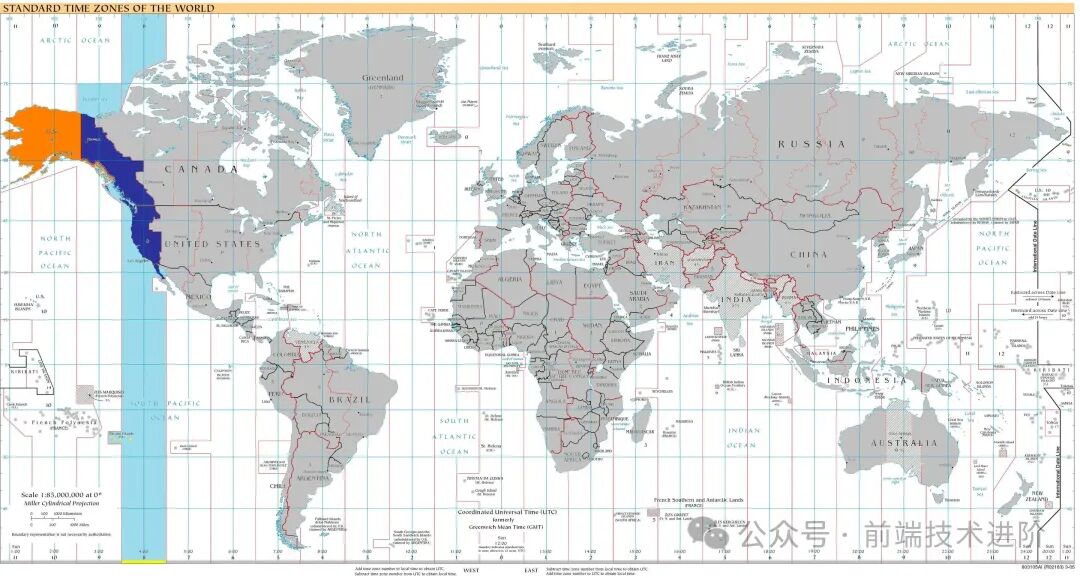 世界时区分布地图