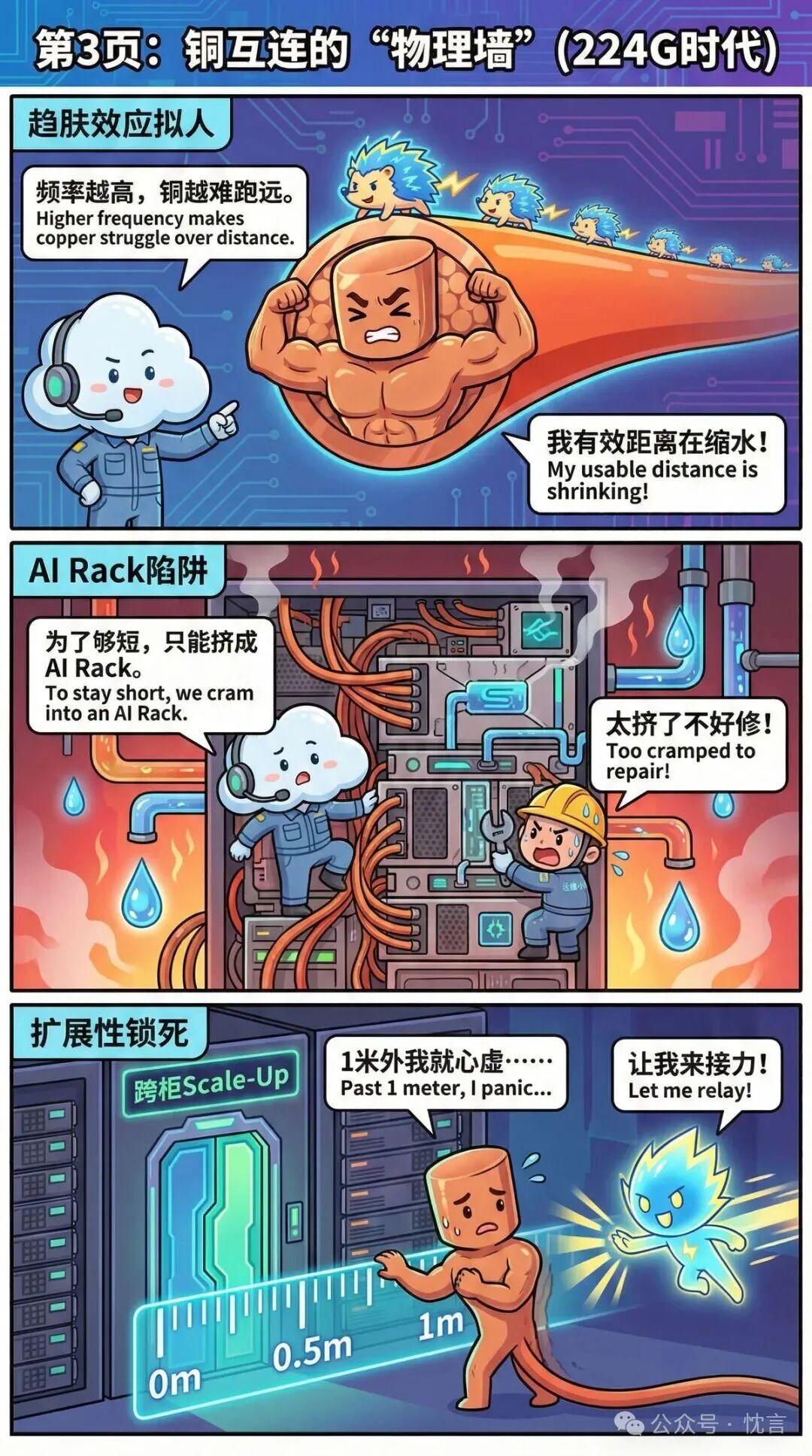 铜互连在224G时代面临的挑战漫画