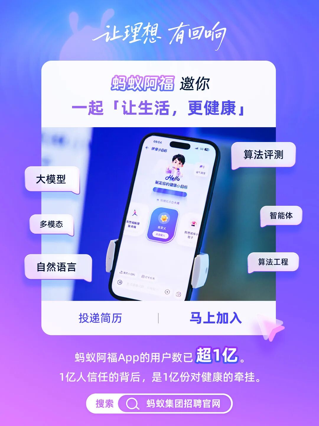 蚂蚁阿福App招聘宣传图