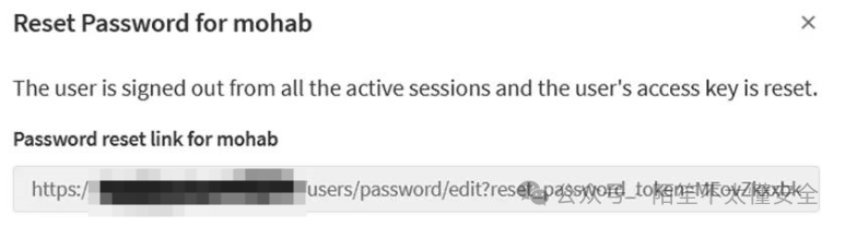 密码重置成功界面,提供了重置链接