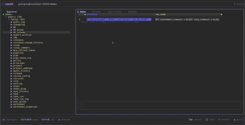 lazypg JSONB 数据树形查看器