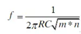 截止频率计算公式 f=1/(2πRC√(m*n))