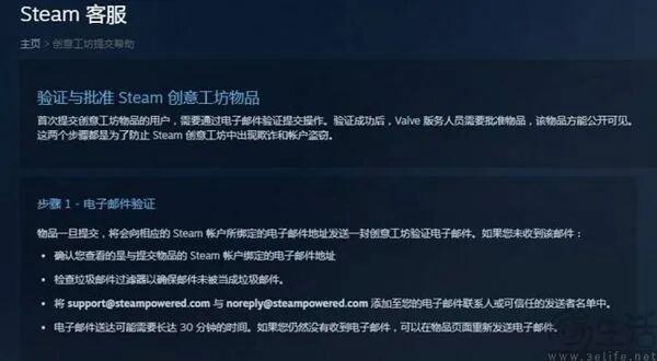 Steam创意工坊物品邮箱验证指南