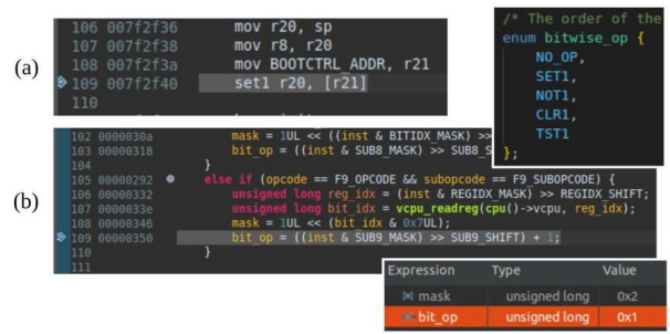 位操作指令解码与模拟逻辑代码