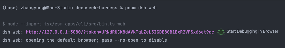 DeepSeek Harness 本地启动终端输出