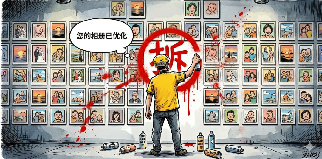 讽刺漫画：应用以“优化”为名清理用户数据