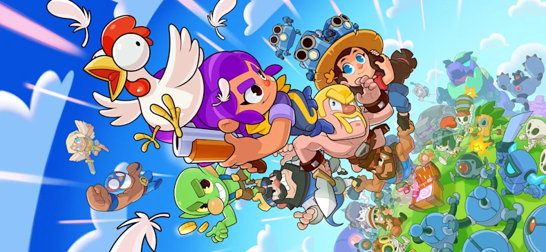 色彩鲜艳的卡通飞行角色概念图