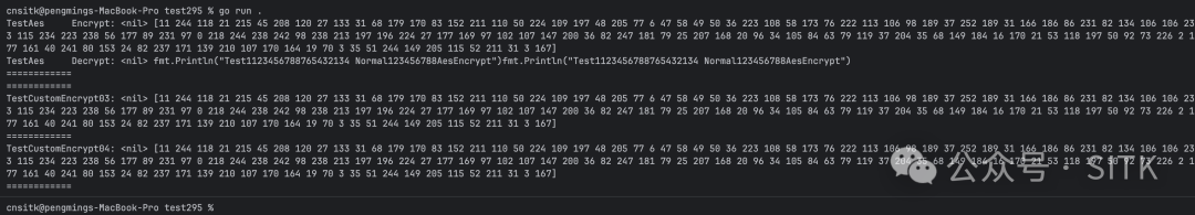 终端功能测试结果输出截图