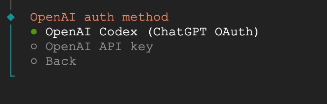 选择OpenAI OAuth认证方式