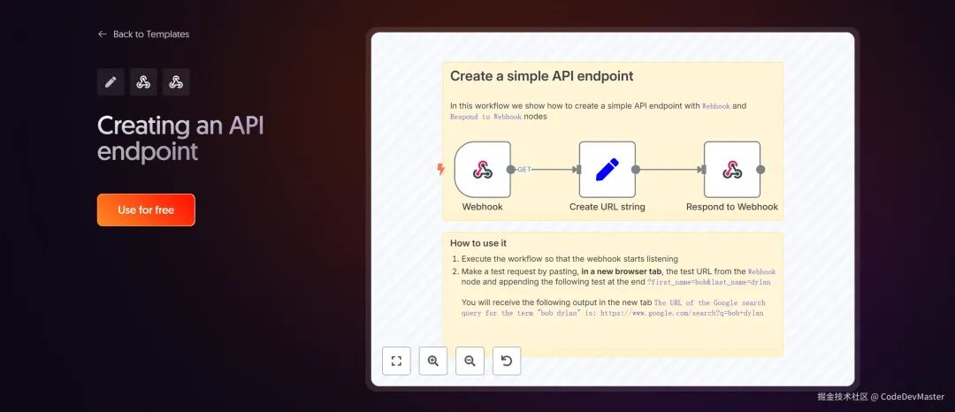 点击Use for free使用模板