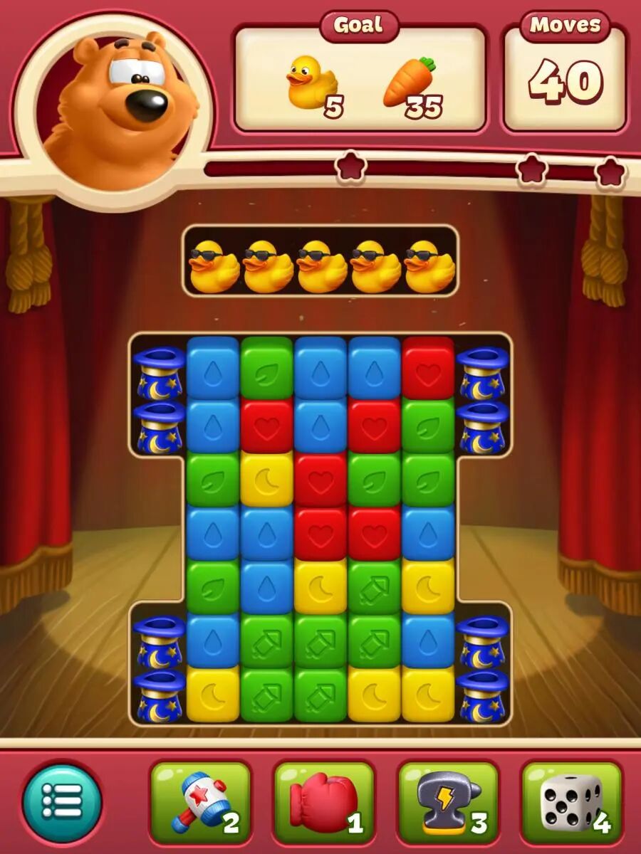 消除游戏《Toon Blast》的关卡界面截图