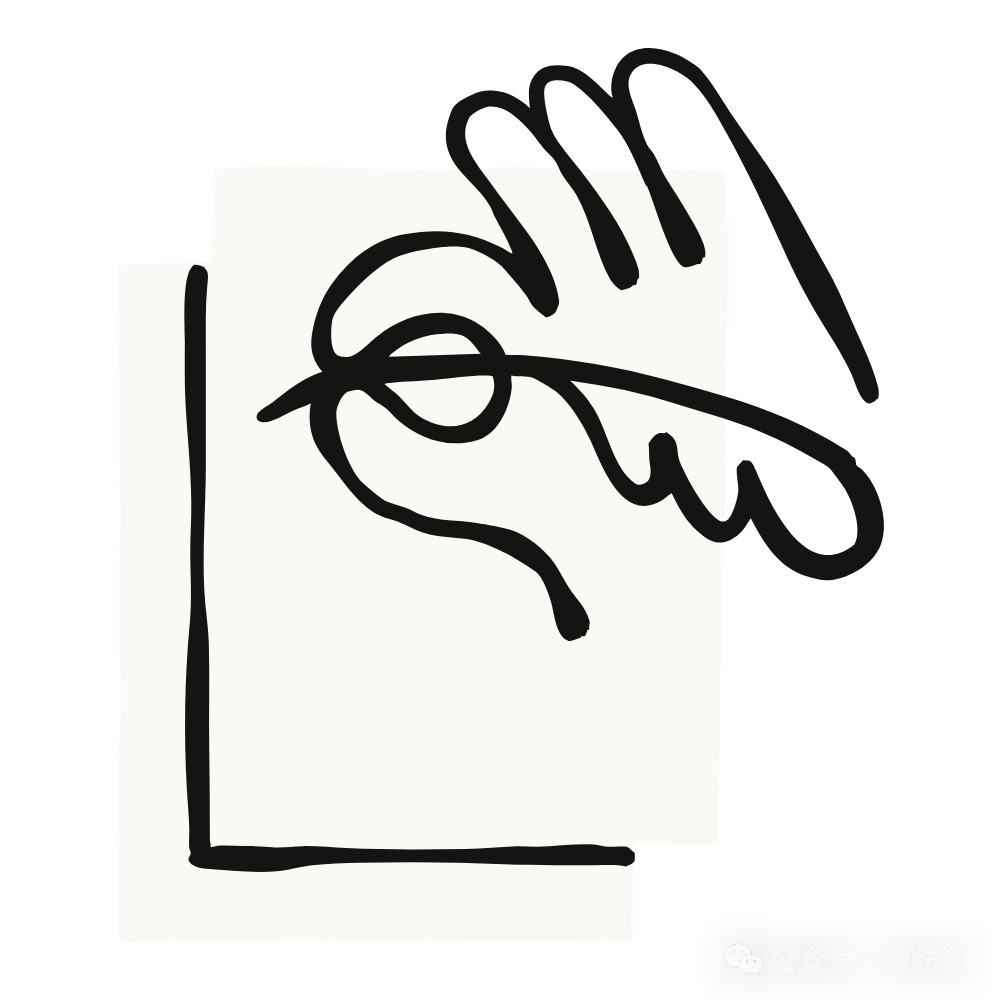 抽象黑白手绘风格表情包插画