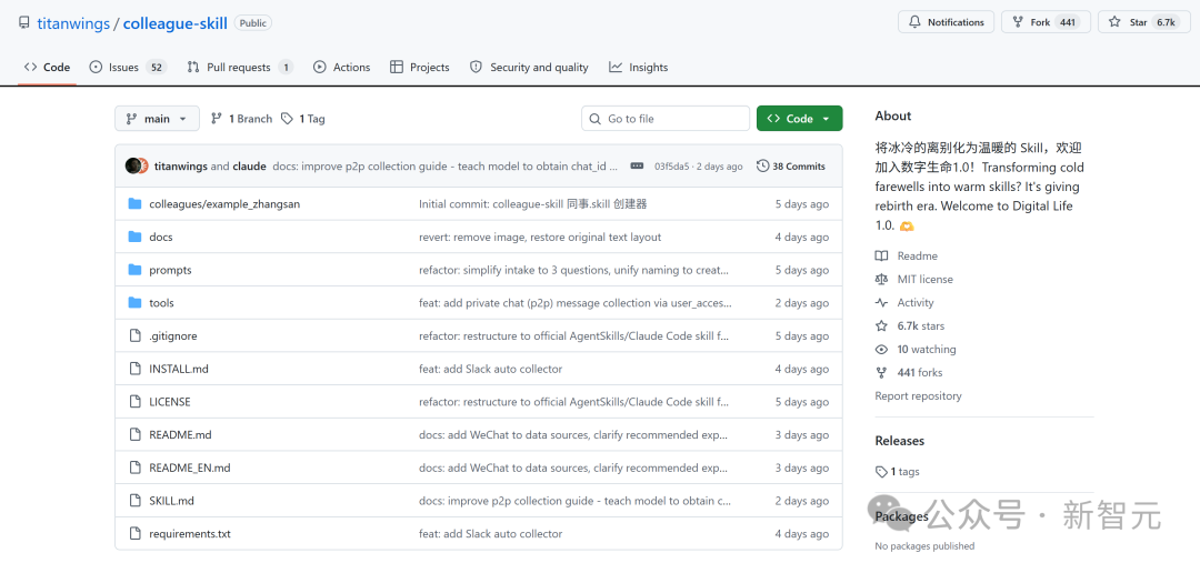 GitHub项目titanwings/colleague-skill仓库截图