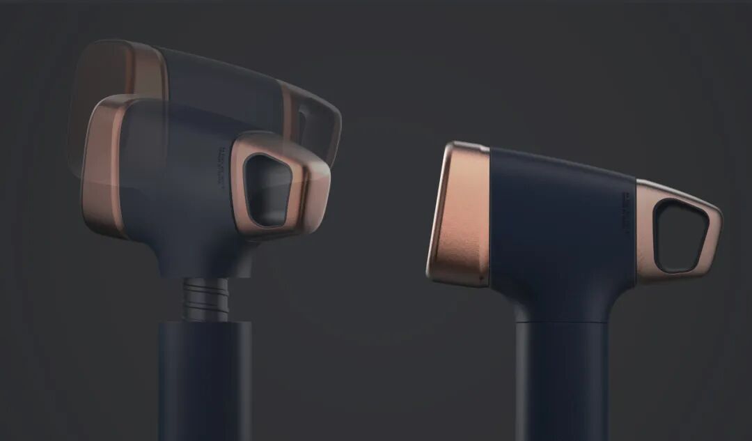 深蓝色吹风机头部设计