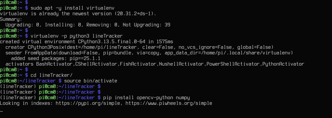 创建和激活虚拟环境过程