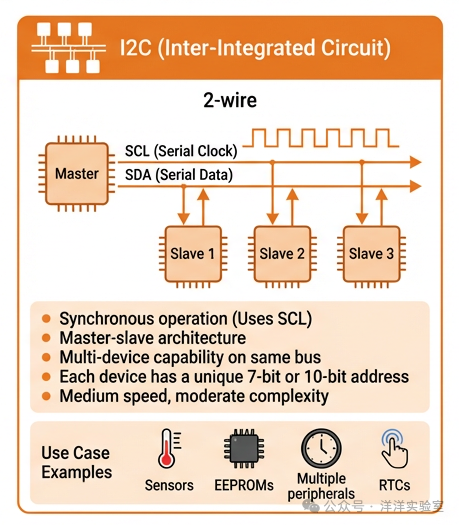 I2C总线主从结构示意图
