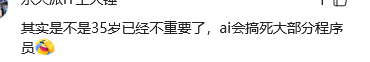网友调侃:AI可能会对更多程序员造成冲击