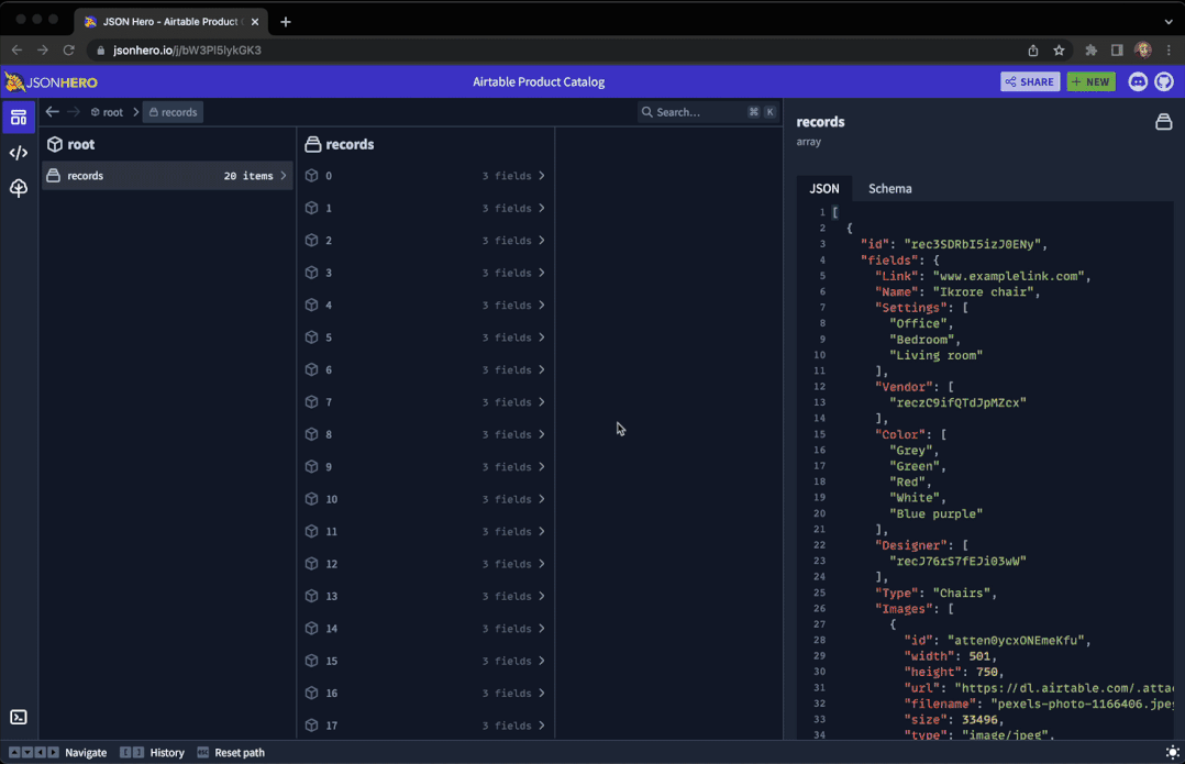 JSON Hero在复杂JSON数据中进行全文搜索