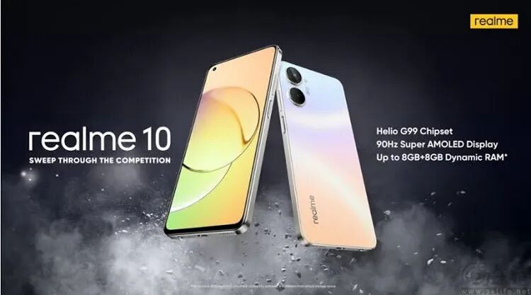 realme 10入门机搭载Helio G99芯片宣传海报