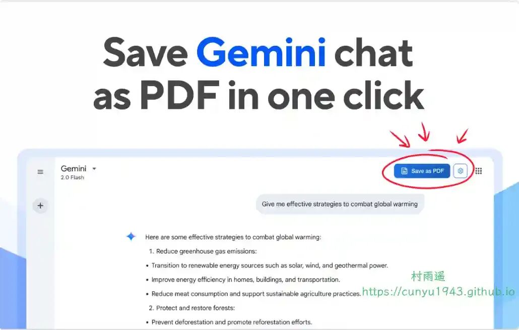 Gemini聊天转PDF插件操作界面