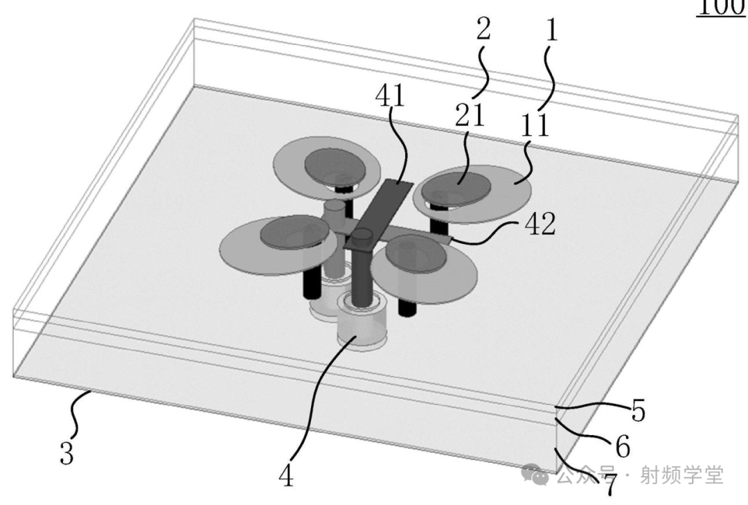 天线单元立体结构示意图