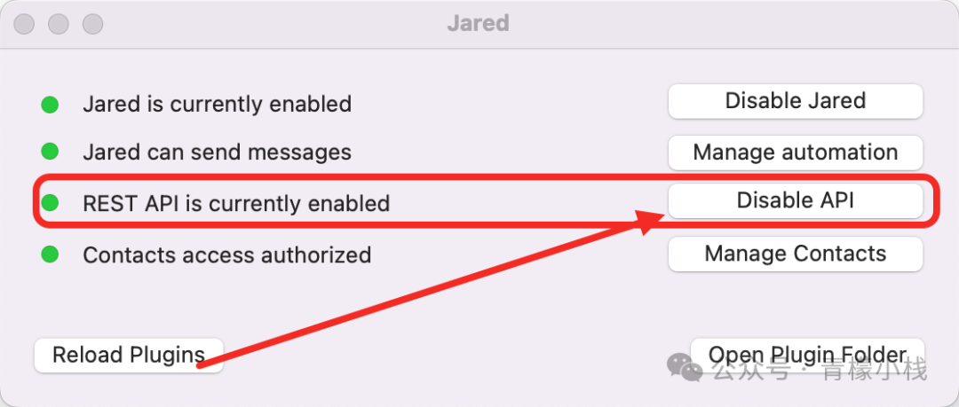 Jared REST API 启用界面